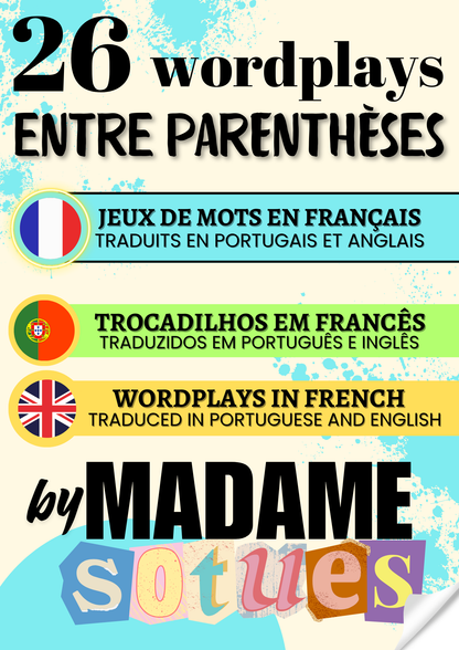 26 Wordplays entre parenthèses - traduzidos em português e inglês