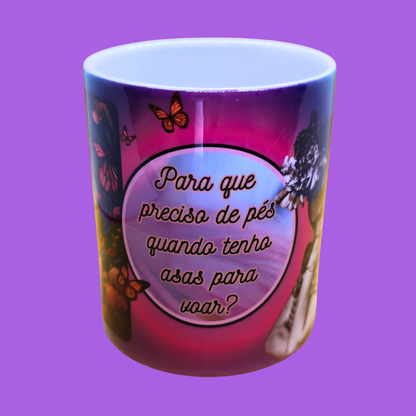 CANECA FRIDA KAHLO - "asas para voar"